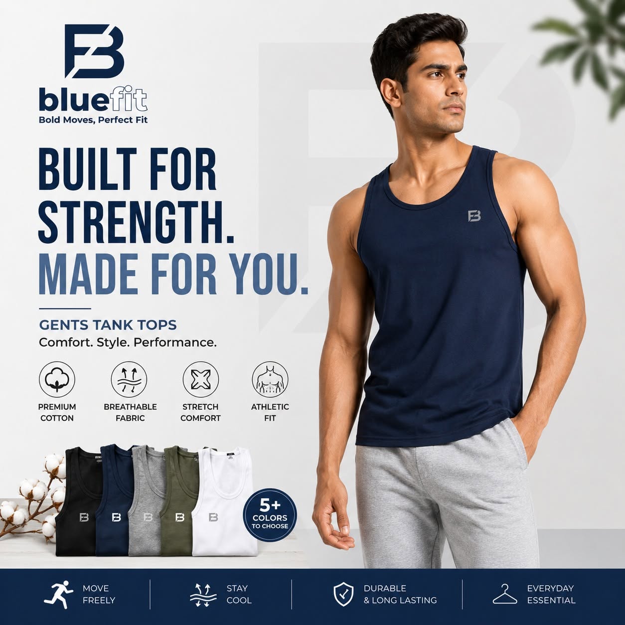 Men’s Premium Gym Slim Fit Tank Top (3 Pc Combo) |  BlueFit